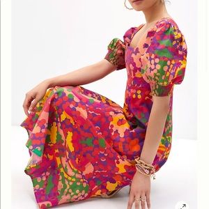 Roopa Pemmaraju Floral Midi Dress for Anthropologie